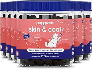 PupGrade Skin & Coat Soft Chew Supplement for Dogs Supports Healthy Skin, Coat, and Immune Function - Rich in Natural Fish Oil, Omega Fatty Acids, and Vitamins 360 Soft Chews