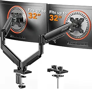 ErGear Dual Monitor Arm, Full Adjustable Monitor Mount for 1332 Screens, Fast Install Computer Monitor Stand with Tool-Free VESA Mount, Max Load 19.8 lbs, Max VESA 100x100mm