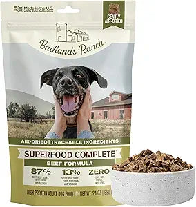 BADLANDS RANCH by Katherine Heigl – Superfood Complete Air-Dried Beef Dog Food – High Protein with Superfoods for Daily Wellness & Consistent Nutrition – 24 oz