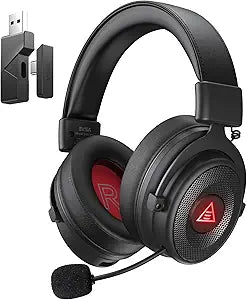 EKSA USB Gaming Headset for PC - Computer Headset with Detachable Noise Cancelling Mic, Surround Tuned Audio, 50MM Driver - Headphones with Microphone for PS4/PS5, Xbox One, Laptop, Office (Wireless)