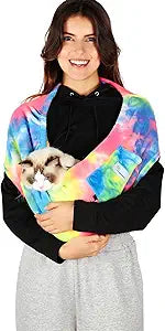 Dog Sling Carrier for Cats and Small Dogs Hands Free Pet Sling with Adjustable Safety Strap & Buckle, Soft Cat Sling Carrier for Snuggling, Portable Dog Carrier Sling (Medium, Fruits)