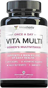 Vitauthority Multivitamin for Women Women’s Daily Multi-Vitamin Supplement with DIM, Iodine, Ashwagandha Supports Youthful Complexion, Healthy Cortisol and Estrogen Balance 30 Day Supply