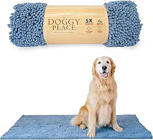 My Doggy Place Dog Mud Mat, 60' x 36' Faded Denim Thick Microfiber Entry Rug for Snow, Mud & Salt Absorbent, Quick-Dry, Washer-Safe & Non-Slip, X-Large