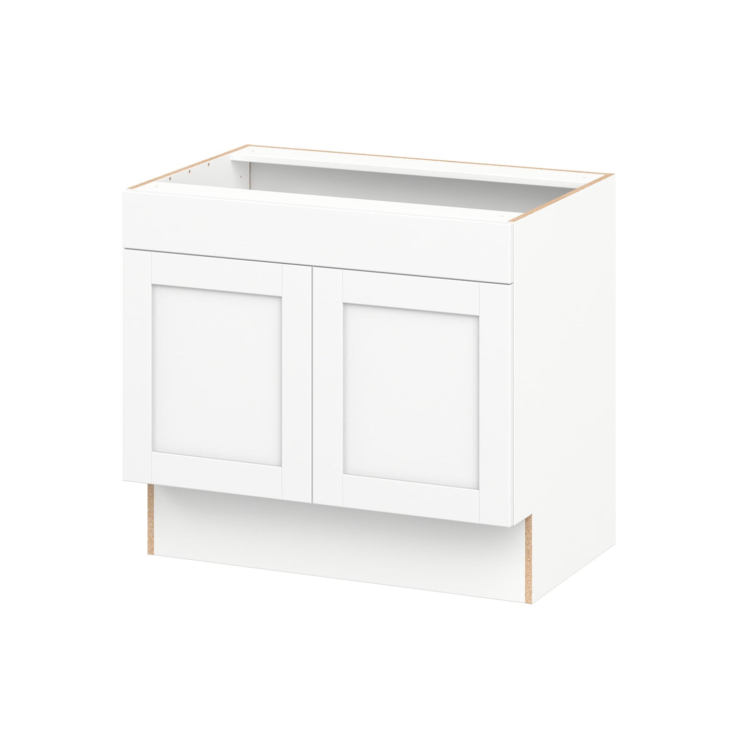 Hugo&Borg Rosemont 36-in W x 32.5-in H x 24.5-in D Bright White Sink Base Fully Assembled Cabinet Recessed Panel Shaker
