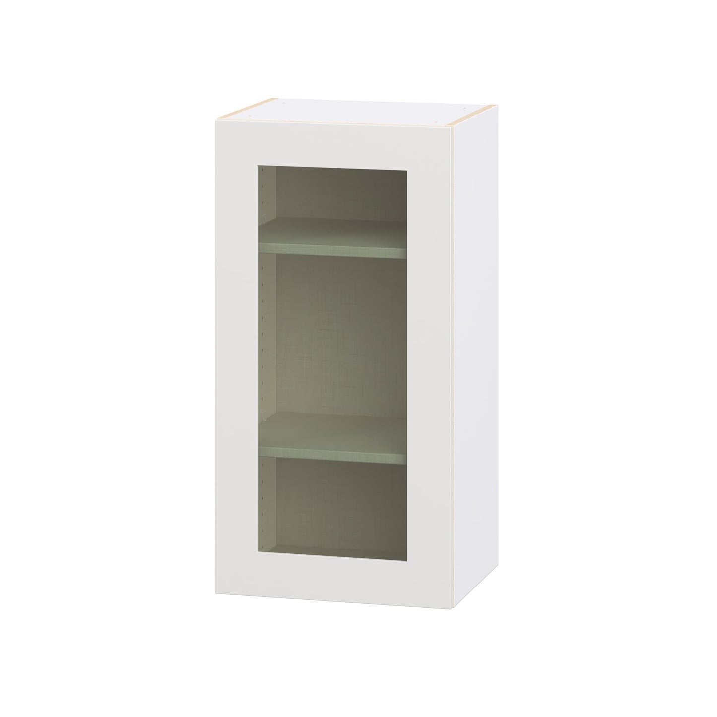 Hugo&Borg Jolie 18-in W x 35-in H x 14.75-in D Warm White Wall Fully Assembled Cabinet Glass Panel Glass