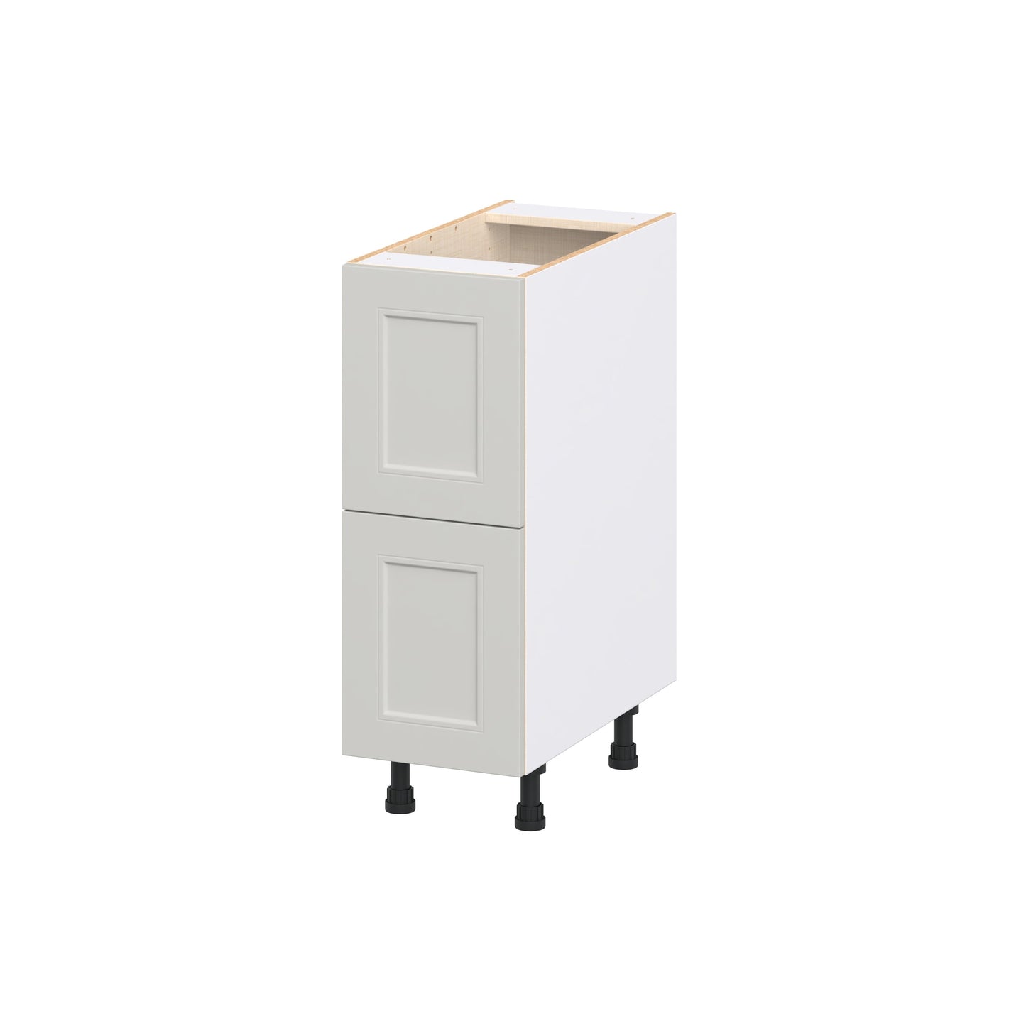 Hugo&Borg Belcourt 12-in W x 34.5-in H x 24.5-in D Painted Light Gray 2 -Drawers Drawer Base Fully Assembled Cabinet Recessed Panel Shaker