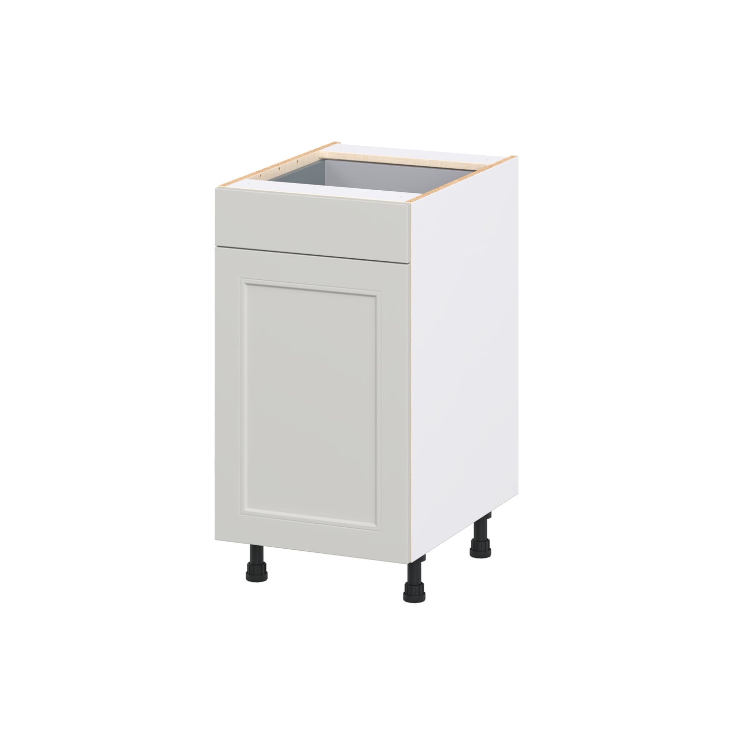 Hugo&Borg Belcourt 18-in W x 34.5-in H x 24.5-in D Painted Light Gray Base Fully Assembled Cabinet Recessed Panel Shaker