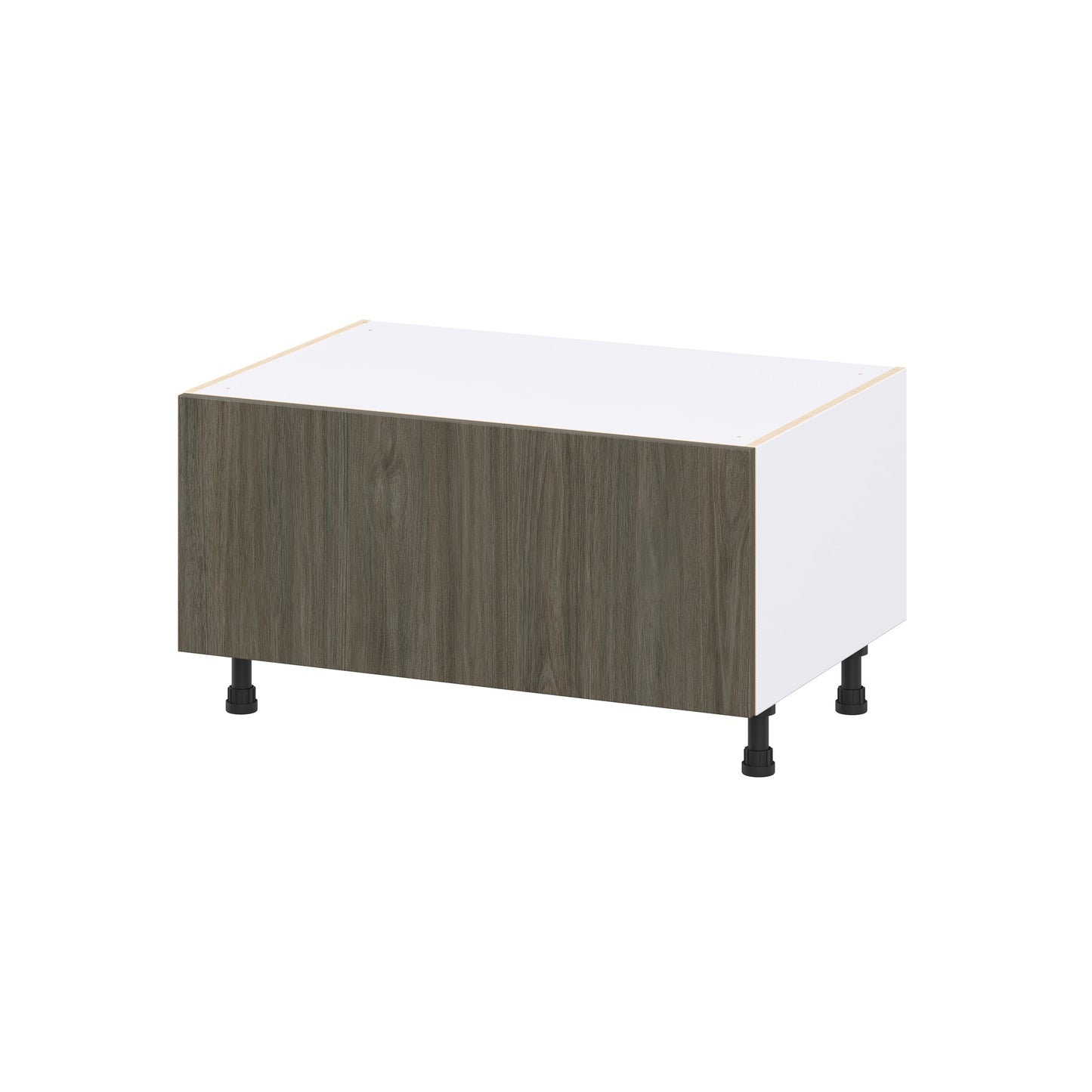 Hugo&Borg Savane 36-in W x 19.5-in H x 24.5-in D Burnt Walnut Drawer Base Fully Assembled Cabinet Flat Panel Slab