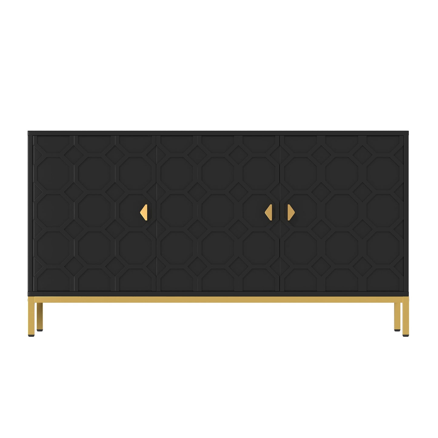 Boyel Living 26.2 in. H Freestanding Storage Cabinet 3-Door Accent Cabinet in Black