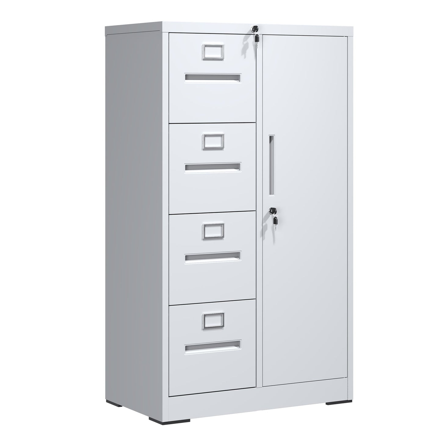 Kahomvis White Office Cabinet
