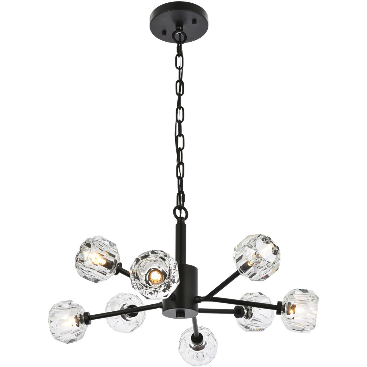 Elegant Lighting 3509D24BK Graham 8 Light 24 inch Black Pendant Ceiling Light