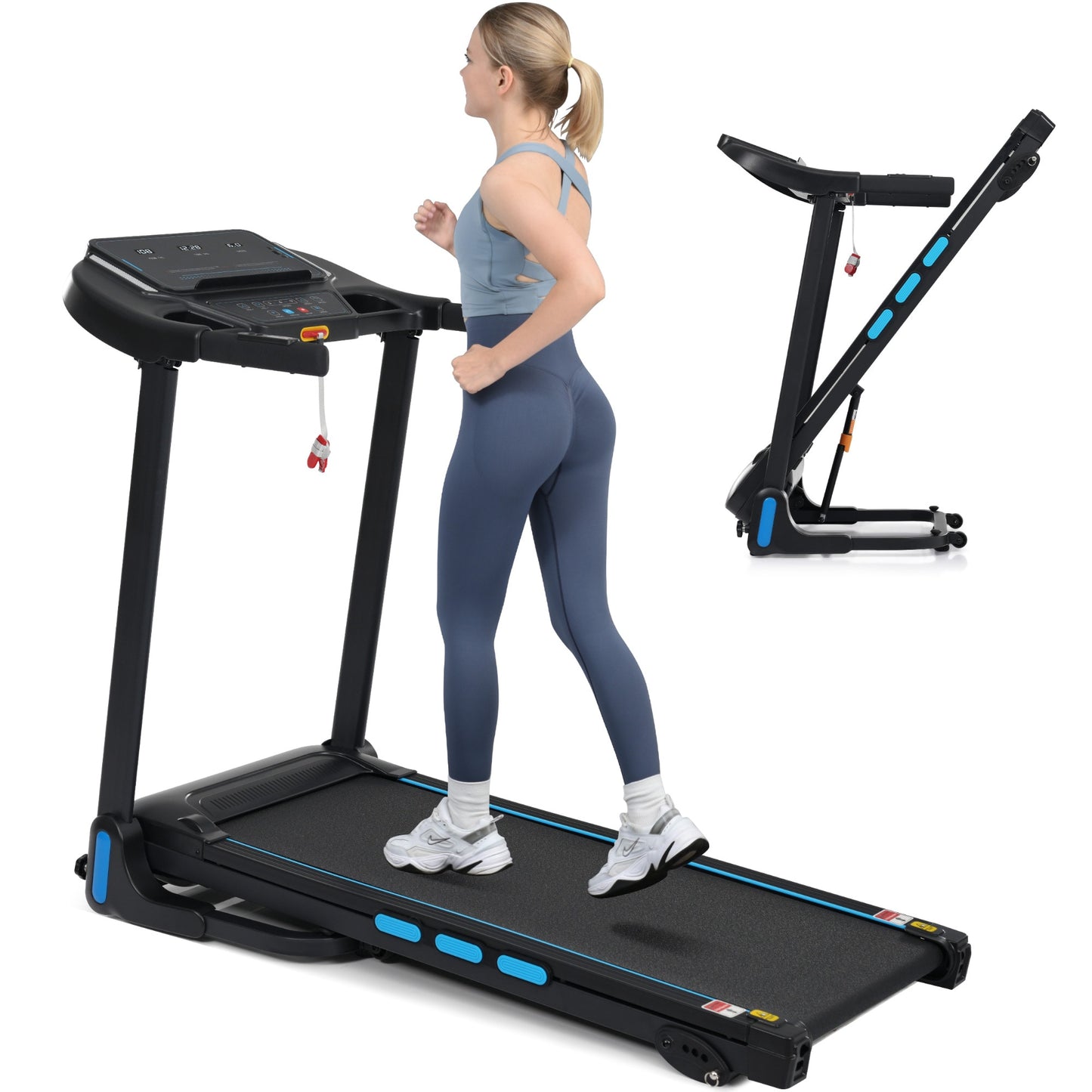 ModernLuxe New Treadmills for Home 3.5HP Hydraulic System Auto Foldable Treadmill with Incline10MPH 350Lbs Weight Capacity Electric Treadmills with Heart Rate SensorsType C USB Charge Bluetooth Speaker