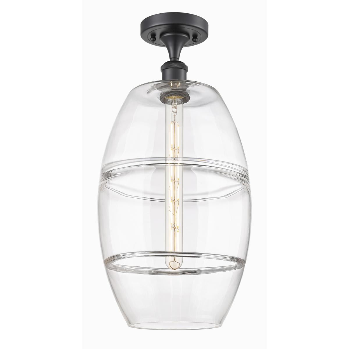 Innovations Lighting 516-1C-BK-G557-10CL Ballston Vaz Semi-Flush Mount Matte Black