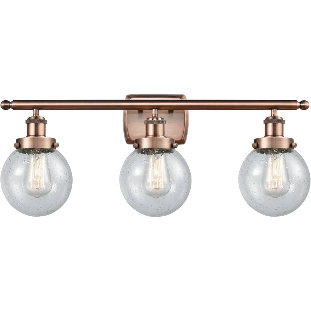 Innovations Lighting 916-3W-AC-G204-6-LED Ballston Beacon Bathroom Vanity Light Antique Copper
