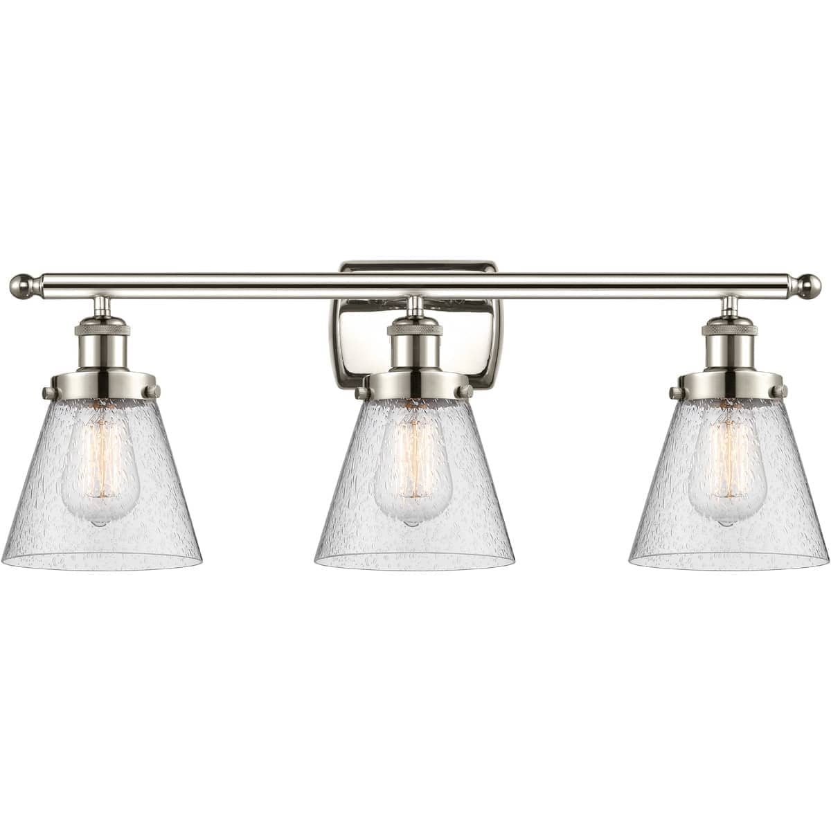 Innovations Lighting 916-3W-PN-G64-LED Ballston Small Cone Bathroom Vanity Light Polished Nickel