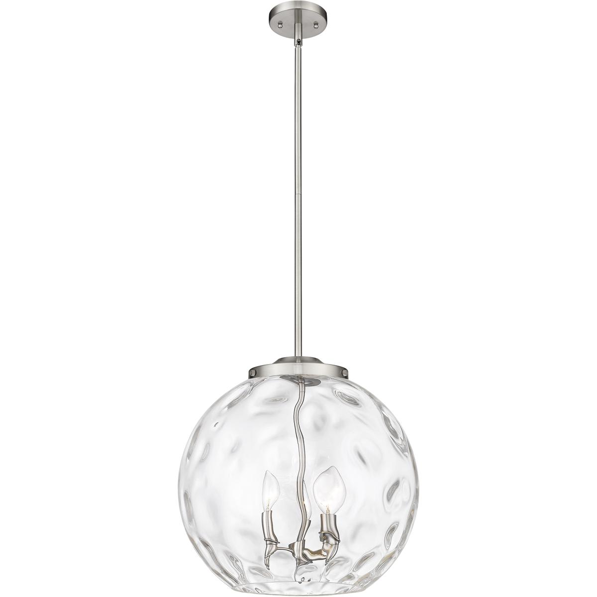 Innovations Lighting 221-3S-SN-G1215-16 Ballston Athens Water Glass Pendant Brushed Satin Nickel