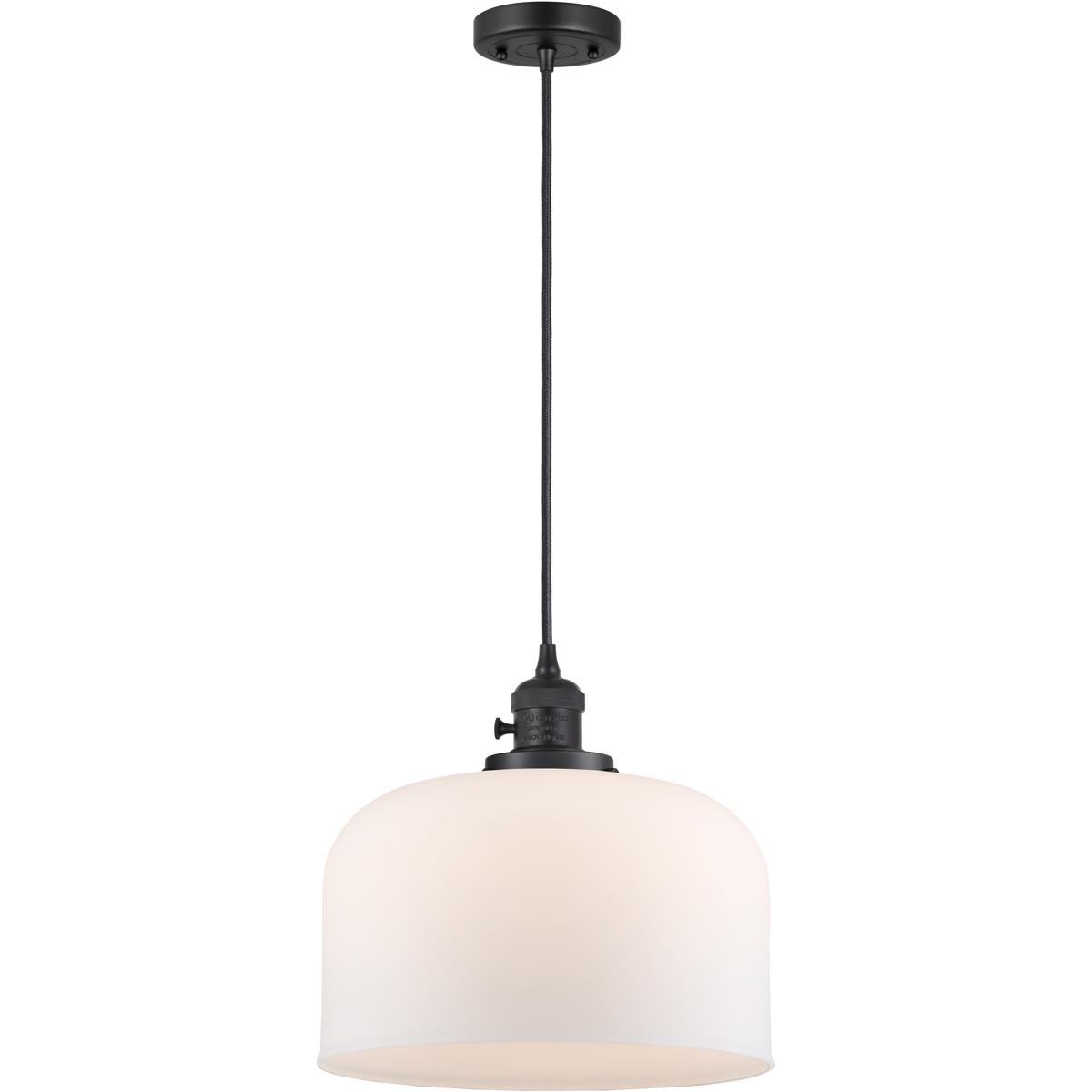 Innovations Lighting 201CSW-BK-G71-L Franklin Restoration Bell Mini Pendant Matte Black