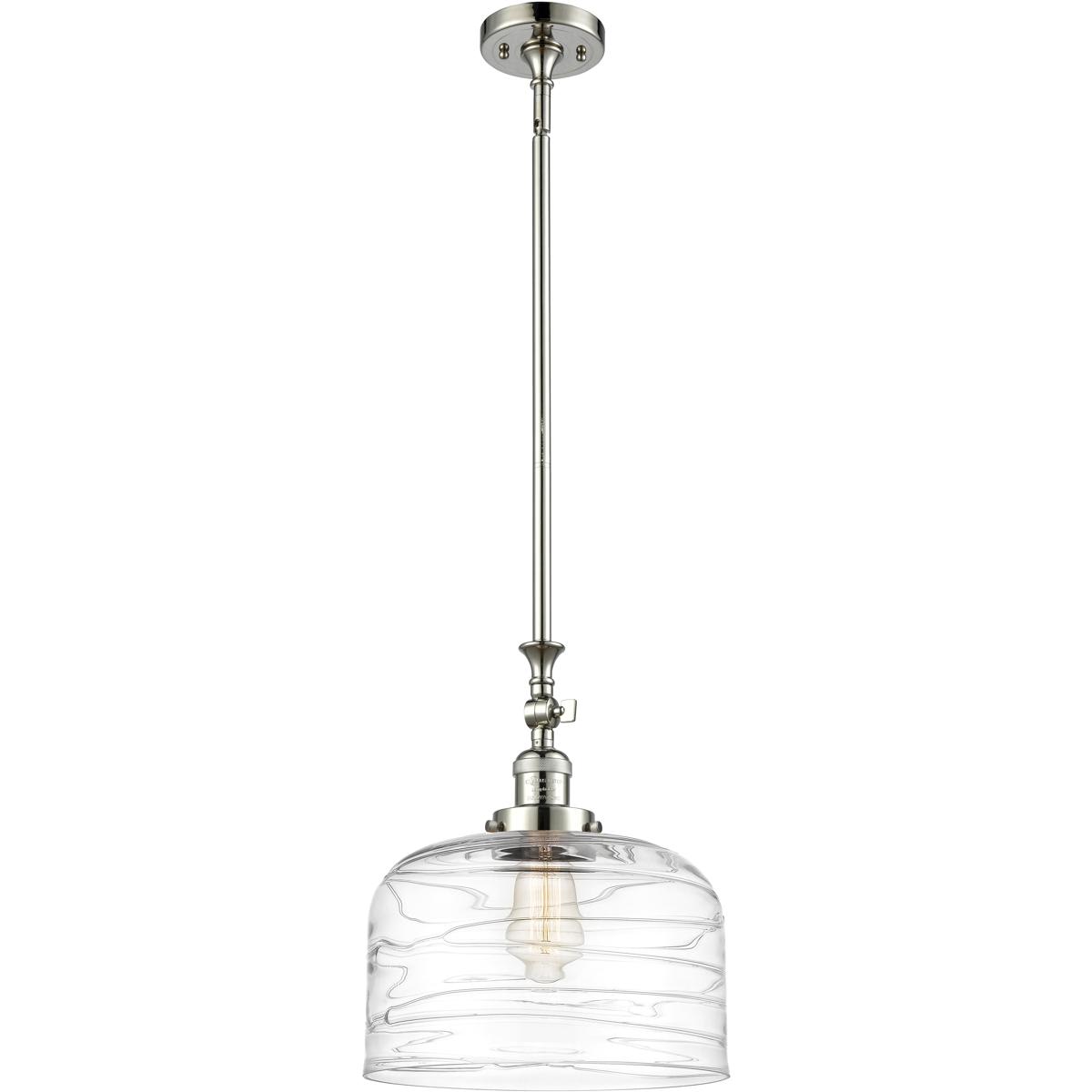 Innovations Lighting 206-PN-G713-L Franklin Restoration Bell Mini Pendant Polished Nickel