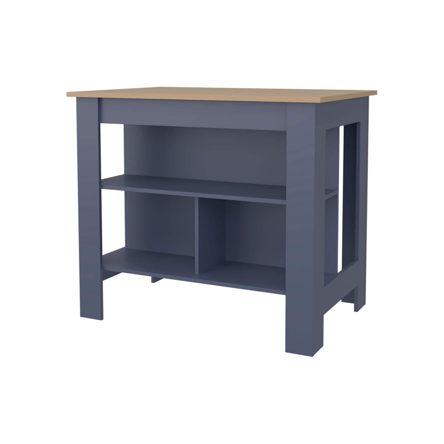 Runesay Gray MDF Base with MDF Wood Top Kitchen Island ( 26.6-in x 40-in x 35.3-in )