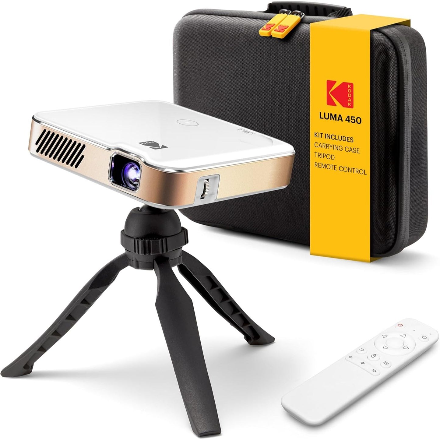 Kodak Luma 450 Smart Projector Full HD Portable Pico Projector with Tripod Remote Carrying Case