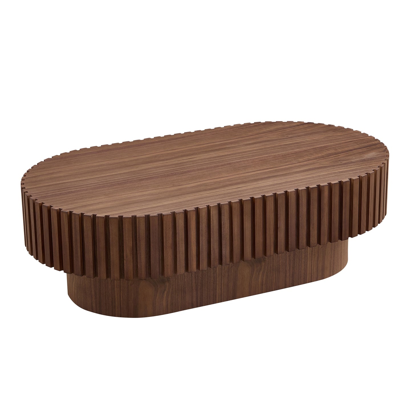 Dexmalle Walnut Drum Coffee Table with Strape Edge