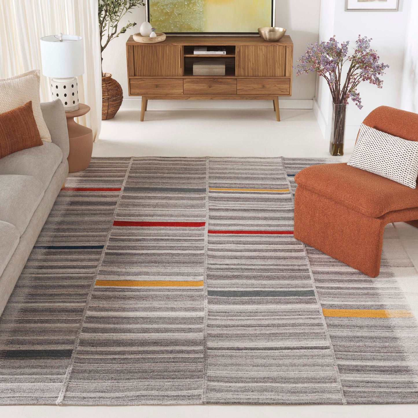 Safavieh Kilim 975 Ivory/Gray Contemporary 8Ft x 10Ft Large Rectangle Rug