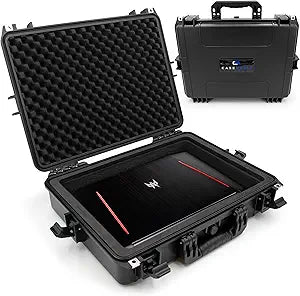 CASEMATIX Waterproof IP67 Laptop Hard Case for 15.6-17.3 inch Gaming Laptops & Accessories - Heavy Duty Hard Laptop Case with Foam Compatible with Asus Acer MSI Alienware Gaming Models & More
