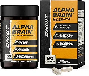 ONNIT Alpha Brain Nootropic Brain Supplement for Men and Women, IGEN Non-GMO Tested, Memory, Mental Clarity, Cognitive Support and Focus Capsules with L-Theanine and Vitamin B6 (90 Count)