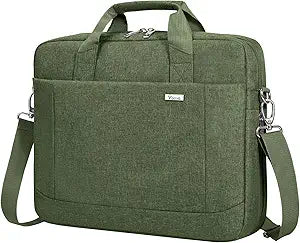 Voova Laptop Bag Case 17 17.3 Inch Computer Sleeve Messenger Bag with Shoulder Strap Expandable Waterproof Large Capacity Business Briefcase for Work Travel Fit 17-18 Laptop, Men Women, Army Green