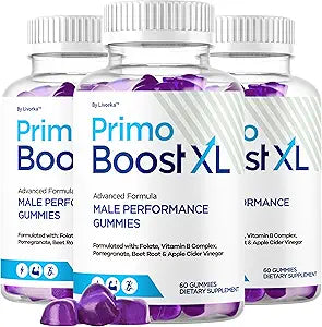 (3 Pack) Primo Boost XL Gummies - Official PrimoBoost XL Advanced Premium Supplement for Men Support - Maximum Strength, Natural Primo BoostXL for Overall Health & Wellness, 180 Gummies for 3 Months