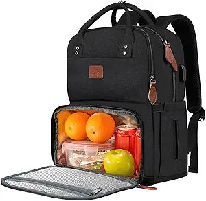 MATEIN 17 Inches Lunch Backpack, Extra Large Lunch Box with Insulated Cooler Compartment, Water Resistant Laptop Backpack with USB Charging Port for College Work Picnic Beaches