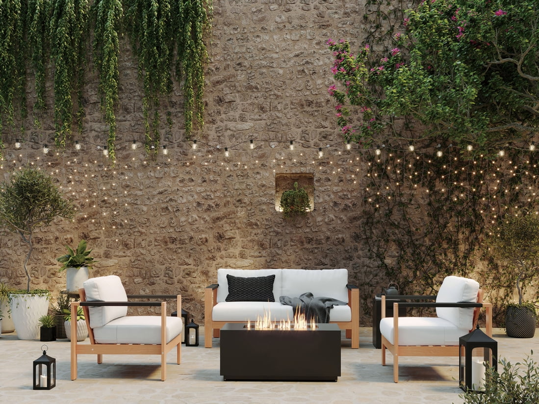 Better Homes & Gardens 42" Rectangle Gas Fire Pit, Black