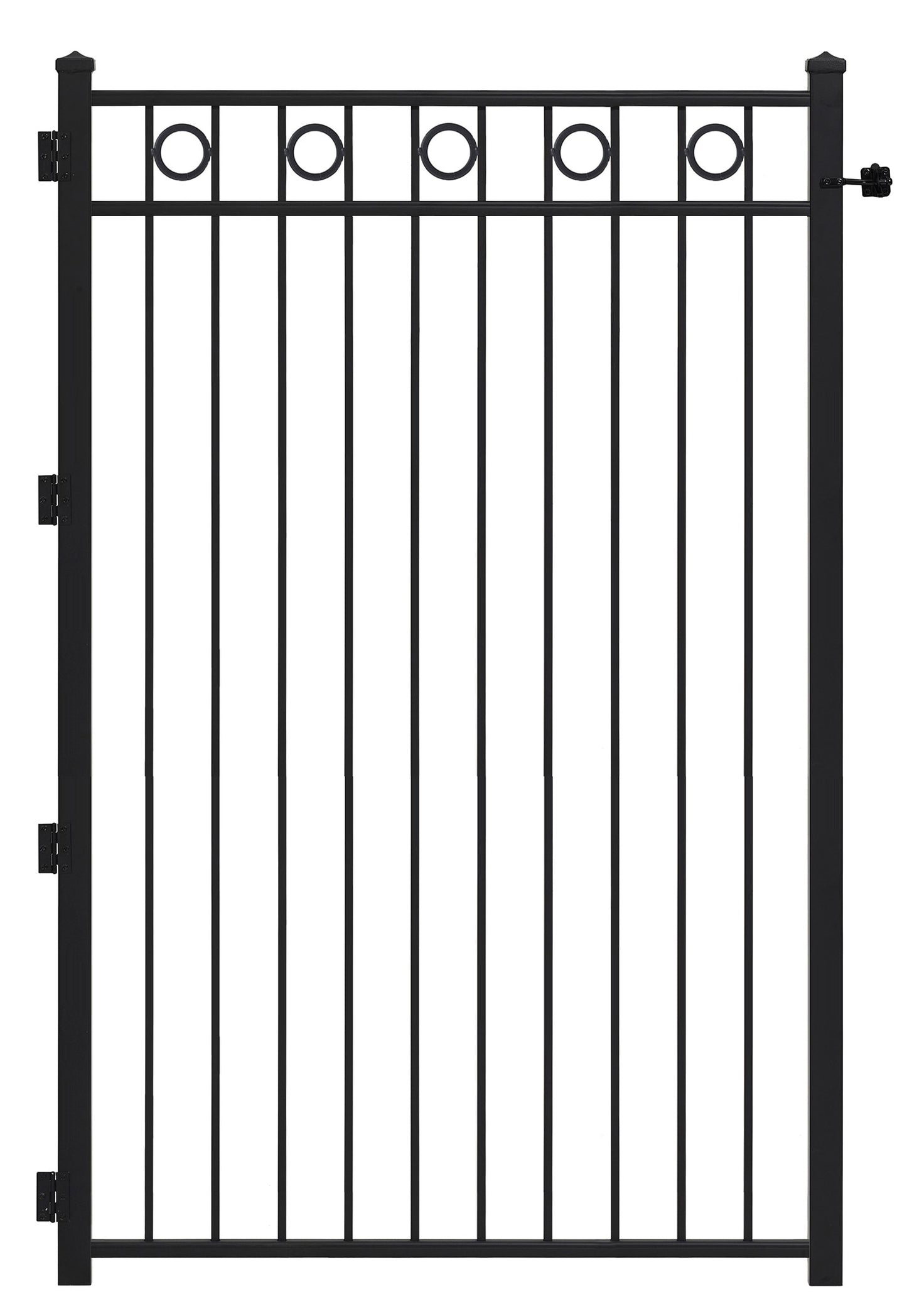 Gilpin 6-ft H x 4-ft W Black Steel No Dig Decorative Standard Decorative metal Fence gate
