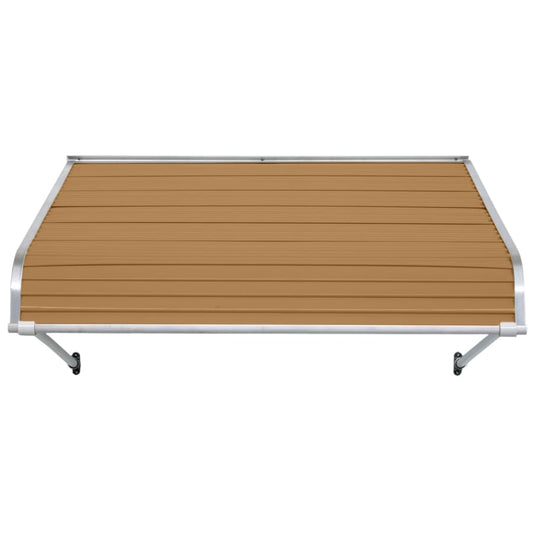 NuImage Awnings 1100 66-Inches Wide x 24-Inches Projection x 12-Inches Height Metal Mocha Tan Solid Fixed Door Awning