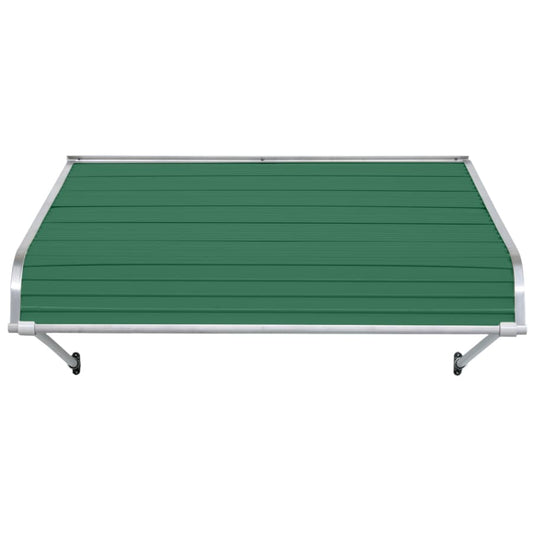 NuImage Awnings 1100 66-Inches Wide x 42-Inches Projection x 16-Inches Height Metal Fern Green Solid Fixed Door Awning