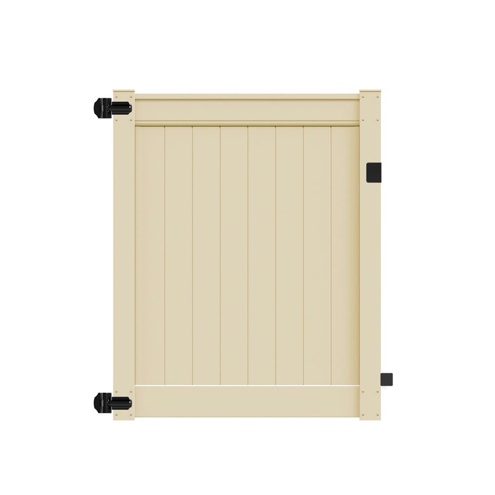 Freedom Emblem 6-ft H x 5-ft W Sand Privacy Vinyl Flat-top Fence gate kit (Unassembled)