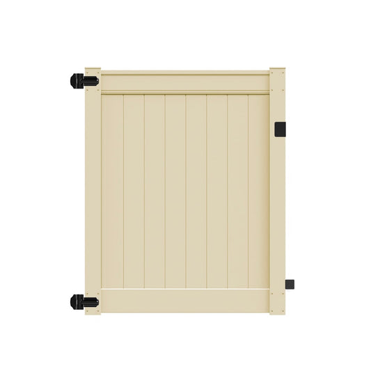 Freedom Emblem 6-ft H x 5-ft W Sand Privacy Vinyl Flat-top Fence gate kit (Unassembled)