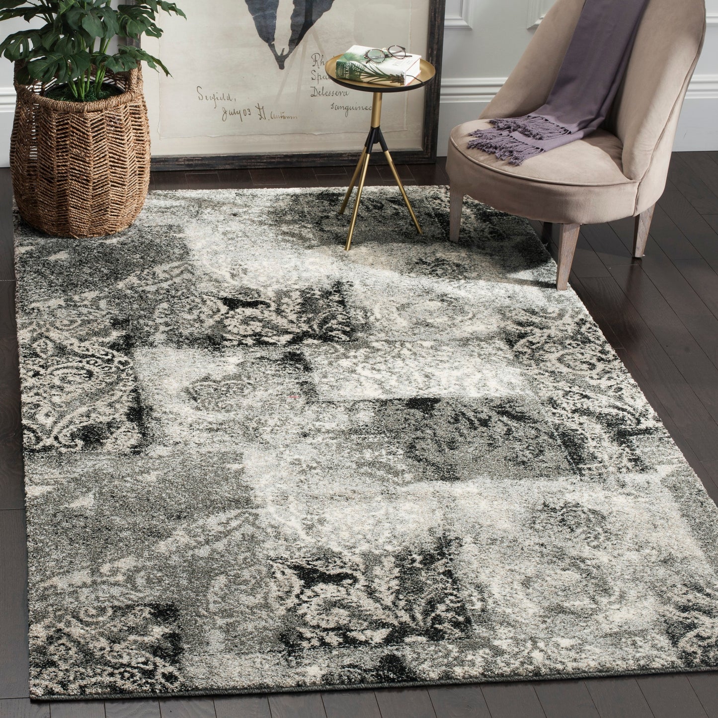 Safavieh Retro Paseo 9 x 12 (ft) Loomed Polypropylene Cream/Gray Rectangular Indoor Abstract Industrial Spot Clean Only Area rug