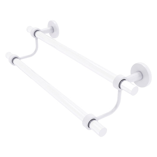Allied Brass Clearview 18-in double Matte White Wall mount Double Towel Bar