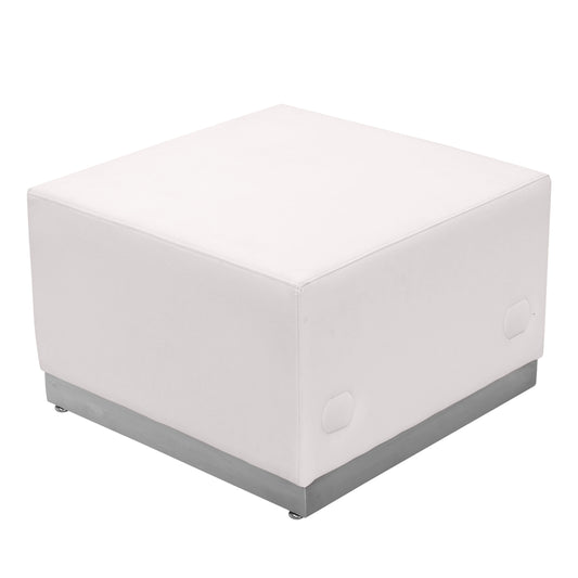 Flash Furniture HERCULES Alon Series Modern Melrose White Faux leather Ottoman