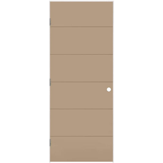 Masonite 24-in x 80-in Driftwood Hollow core Flush Right hand Smooth Prefinished Molded composite Flat Jamb Single Prehung Interior Door