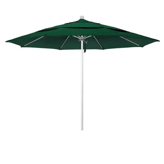 California Umbrella 11-ft Aluminum Green No-tilt Market Patio Umbrella