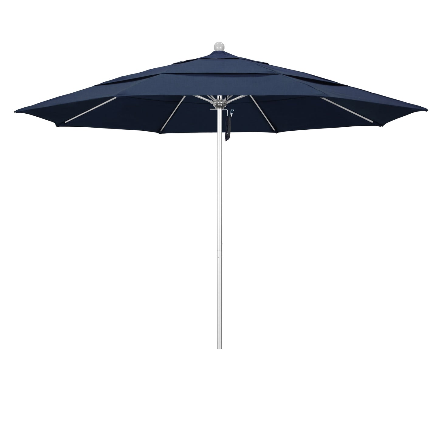 California Umbrella 11-ft Aluminum Blue No-tilt Market Patio Umbrella