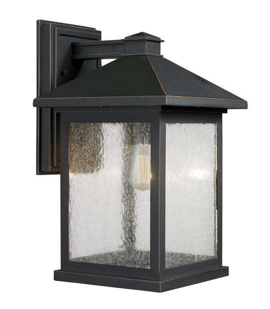 Z-Lite Portland 1 -Light 15.75-in H Oil-rubbed Bronze Hardwired Outdoor Wall Light