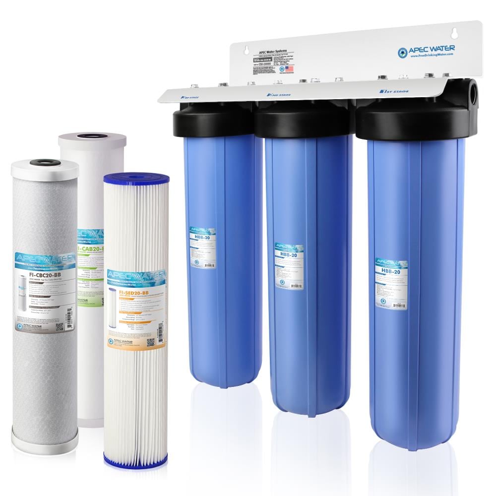 APEC Water Big Blue 20-in Sediment and Carbon Whole House Water Filtration System Triple-Stage 15-GPM
