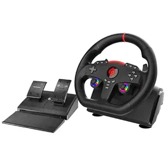 SUBSONIC - Superdrive 270 GT Steering Wheel. LED Racing Wheel with Dual Joysticks for Playing GTA - 270 Rotation, Pedals and Gear Shift Paddles. For PS4, PC, Xbox, Switch 2 and Switch - Black