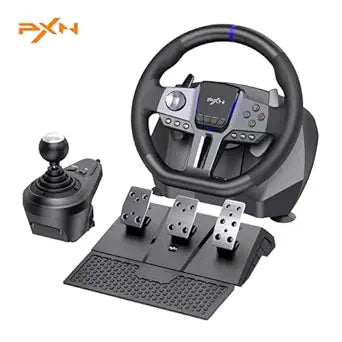 PXN V9 Gen2 Racing Wheel - Steering Wheel Driving Wheel 270Â°/ 900Â° Degree Vibration Gaming Steering Wheel with Shifter and Pedal for PC, PS3, PS4, Xbox Series X|S, Xbox One
