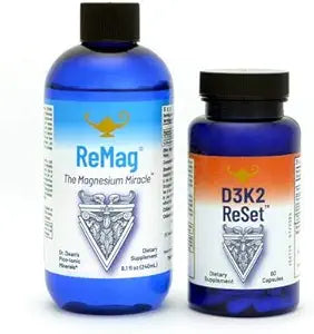 RnA ReSet ReMag & D3K2 Reset Bundle â€“ Liquid Magnesium Supplement (8.1 Fl Oz) & Vitamin D3 + K2 Capsules (60 Count) NSF Certified