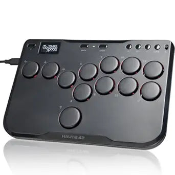 JZW-Shop Haute42 Arcade Stick P12, All-Button Arcade Controller for Switch, PC, PS4, PS3, Steam Deck, Arcade Fight Stick with Turbo & Custom RGB, Supports Hot-Swap & SOCD (P12)