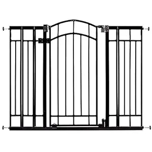 Ingenuity Multi-Use Decorative Extra Tall Walk-Thru Baby Gate, Fits Openings 28.5-48 Inch (Pack of 1), Black Metal, for Doorways and Stairways, 36' Tall Baby and Pet Gate, Black, One Size